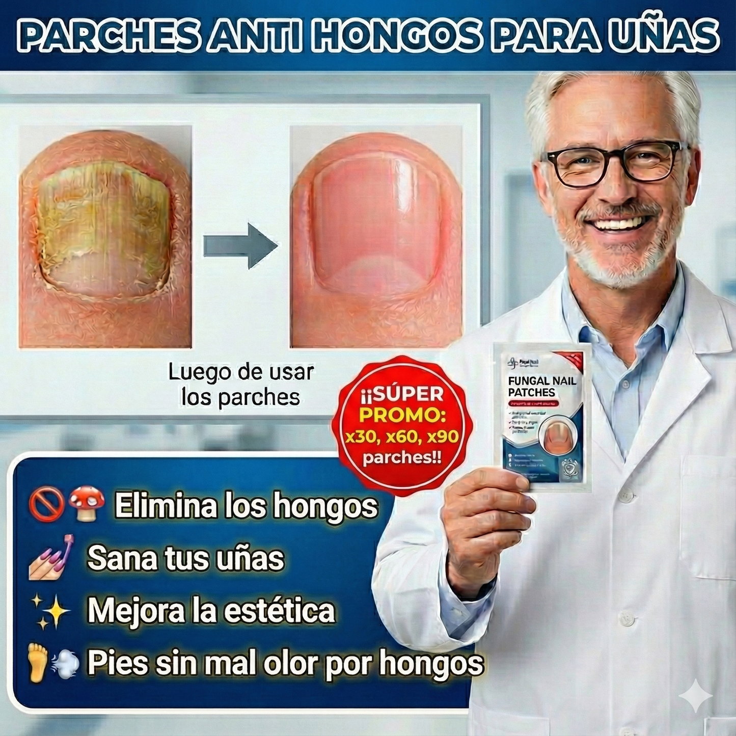 FungiPatch™ Parches contra hongos en uñas