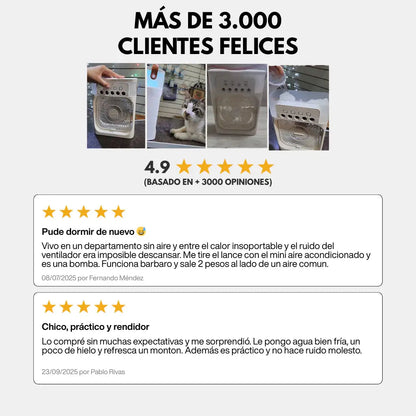 FROZTIA™ Ventilador Anti-Calor Inteligente (Eliminalo en minutos) – 3 en 1 Aire Frío, Humedad y Luz Ambiental